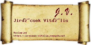Jirácsek Vitális névjegykártya
